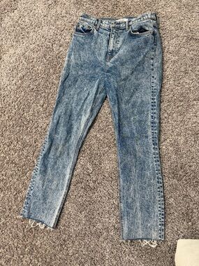 GRLFRND Light Blue Acid Wash Ankle Jeans